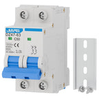 AC Miniature Circuit Breaker, 120V/240V 2 Pole 32 Amp DIN Rail Mount Circuit Breaker, MCB C32 Solar AC Disconnect Switch,Thermal Magnetic Trip