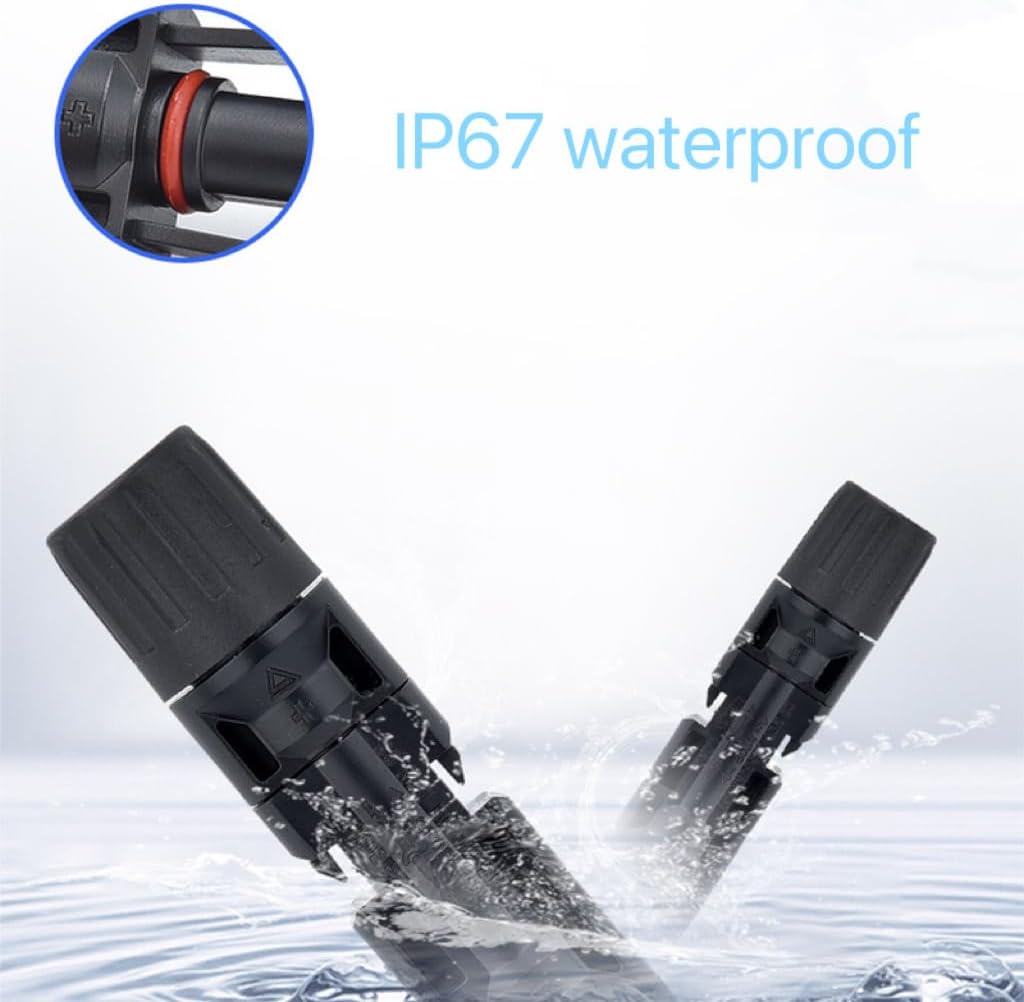 100PCS Solar connectors 50 Pairs Solar Panel Connectors with 2 Wrenches, Solar Connector with IP67 Waterproof Solar Panel Wire connectors (50pair)