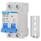 AC Miniature Circuit Breaker, 120V/240V 2 Pole 32 Amp DIN Rail Mount Circuit Breaker, MCB C32 Solar AC Disconnect Switch,Thermal Magnetic Trip