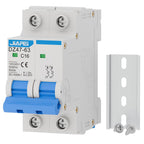 AC Miniature Circuit Breaker, 120V/240V 2 Pole 32 Amp DIN Rail Mount Circuit Breaker, MCB C32 Solar AC Disconnect Switch,Thermal Magnetic Trip