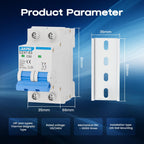 AC Miniature Circuit Breaker, 120V/240V 2 Pole 32 Amp DIN Rail Mount Circuit Breaker, MCB C32 Solar AC Disconnect Switch,Thermal Magnetic Trip