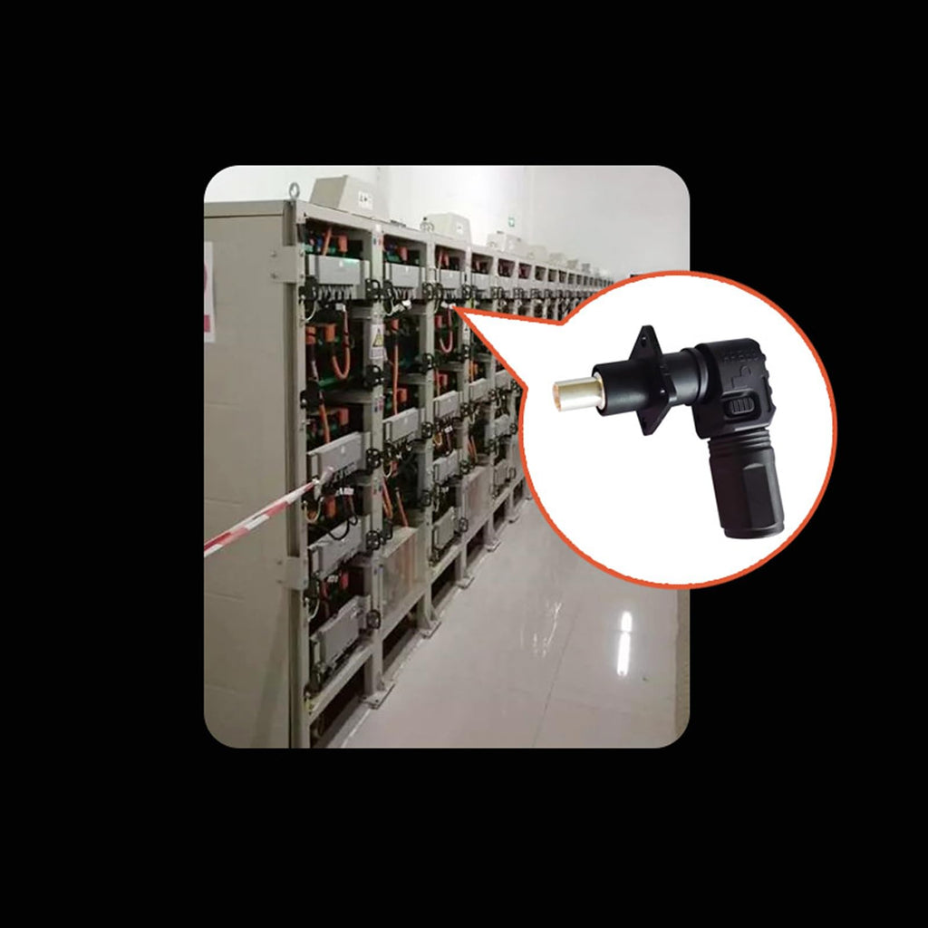 1 Set Battery Energy Storage Connector, 200A 50mm² High Current Connectors Quick Plug Terminal Orange Right Angle Plug and Socket IP67 Waterproof Power Adapter (200A, Orange)