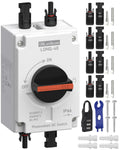 CNLONQ Solar PV Disconnect Switch 32 Amp DC1500V Rapid Shutoff Isolator Switch 1in 1out with Plug & Play Connector and IP66 Waterproof for Rooftop Solar Home Systems, RVs and Boats