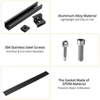 Anbte Solar Panel Bracket Kit, 6 Pcs 7.87 in Aluminium Solar Panel Mounting Rail 30mm/35mm Solar Panel End Clamps, Solar Panel Brackets for Metal Roof, Tin Roof, Flat Roof, Sheet Roof, RV, Silver