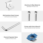 Anbte 10pcs Solar Panel End Clamp for Standard Unistrut, Aluminum 30mm/35mm Solar Panel Brackets with Nuts Bolts, Solar Panel Mounting Kit for Metal Roof, Tin Roof, Flat Roof, Sheet Roof, Black