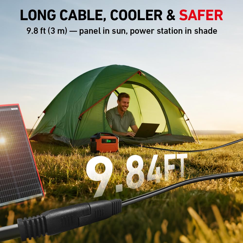DOKIO 300W Portable Foldable Solar Panel Kit, Compact 19.3x37.4in Design 15.2lb with Standalone Controller and USB, Monocrystalline Charger for 12V Batteries, Power Stations, RV Camping Emergency Use