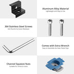 Anbte 10pcs Solar Panel End Clamp for Standard Unistrut, Aluminum 30mm/35mm Solar Panel Brackets with Nuts Bolts, Solar Panel Mounting Kit for Metal Roof, Tin Roof, Flat Roof, Sheet Roof, Black