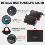 DOKIO 300W Portable Foldable Solar Panel Kit, Compact 19.3x37.4in Design 15.2lb with Standalone Controller and USB, Monocrystalline Charger for 12V Batteries, Power Stations, RV Camping Emergency Use
