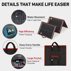 DOKIO 300W Portable Foldable Solar Panel Kit, Compact 19.3x37.4in Design 15.2lb with Standalone Controller and USB, Monocrystalline Charger for 12V Batteries, Power Stations, RV Camping Emergency Use