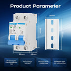 AC Miniature Circuit Breaker, 120V/240V 2 Pole 32 Amp DIN Rail Mount Circuit Breaker, MCB C32 Solar AC Disconnect Switch,Thermal Magnetic Trip