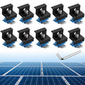 Anbte 10pcs Solar Panel End Clamp for Standard Unistrut, Aluminum 30mm/35mm Solar Panel Brackets with Nuts Bolts, Solar Panel Mounting Kit for Metal Roof, Tin Roof, Flat Roof, Sheet Roof, Black