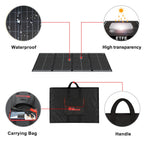 DOKIO 300W Portable Foldable Solar Panel Kit, Compact 19.3x37.4in Design 15.2lb with Standalone Controller and USB, Monocrystalline Charger for 12V Batteries, Power Stations, RV Camping Emergency Use