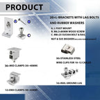 Solar Panel Mounting Rail Kit for 7 x 320W Panels, Includes 12 x 47.2 Aluminum Rails, Adjustable Clamps, L-Brackets & Wire Clips, Heavy Duty Racking for Metal, Tile, Shingle Roof