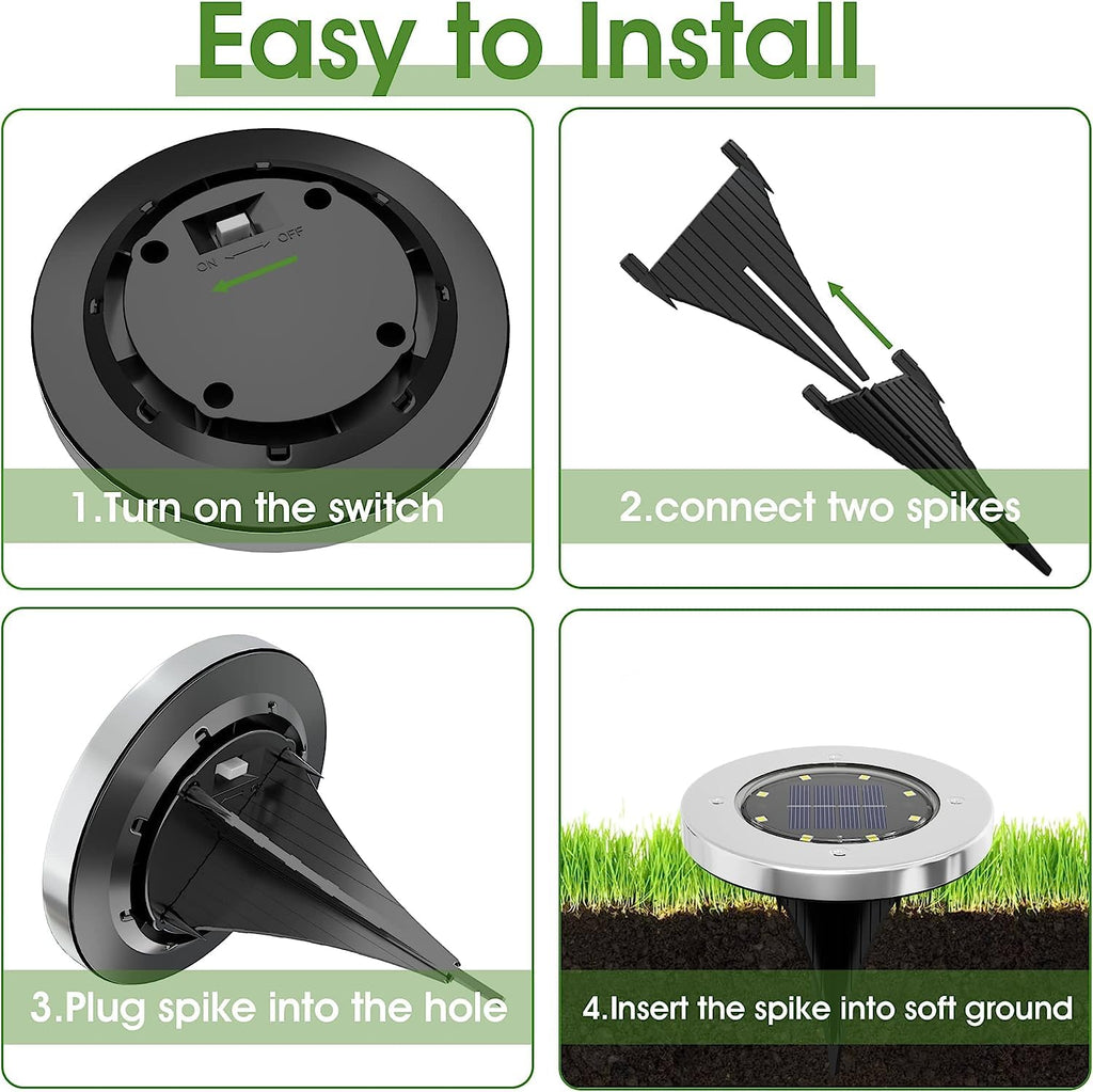 INCX 4.6 inch Solar Lights Outdoor Waterproof,12 Pack Solar Lights for Outside, Solar Garden Lights Landscape Lighting for Patio Pathway Lawn Yard Deck Driveway Walkway, Cold White