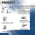 Solar Panel Mounting Rail Kit for 7 x 320W Panels, Includes 12 x 47.2 Aluminum Rails, Adjustable Clamps, L-Brackets & Wire Clips, Heavy Duty Racking for Metal, Tile, Shingle Roof