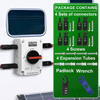 CNLONQ Solar PV Disconnect Switch 32 Amp DC1500V Rapid Shutoff Isolator Switch 1in 1out with Plug & Play Connector and IP66 Waterproof for Rooftop Solar Home Systems, RVs and Boats
