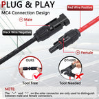 Solar Parallel Connectors for 3 Solar Panels, Tool-Free MC4 Solar Cable Splitter, Y Branch Solar Panel Splitter, 2 to 6 Solar Parallel Adapter IP68 Waterproof (FMMM/MFFF)