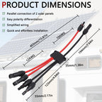 Solar Parallel Connectors for 3 Solar Panels, Tool-Free MC4 Solar Cable Splitter, Y Branch Solar Panel Splitter, 2 to 6 Solar Parallel Adapter IP68 Waterproof (FMMM/MFFF)