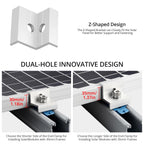Anbte 10pcs Solar Panel End Clamp for Standard Unistrut, Aluminum 30mm/35mm Solar Panel Brackets with Nuts Bolts, Solar Panel Mounting Kit for Metal Roof, Tin Roof, Flat Roof, Sheet Roof, Black