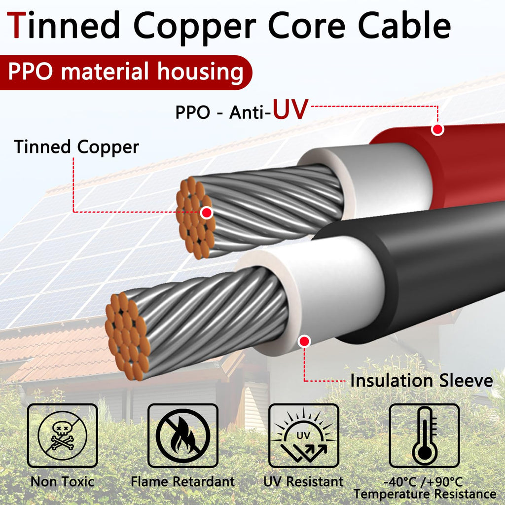 Solar Parallel Connectors for 3 Solar Panels, Tool-Free MC4 Solar Cable Splitter, Y Branch Solar Panel Splitter, 2 to 6 Solar Parallel Adapter IP68 Waterproof (FMMM/MFFF)