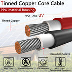 Solar Parallel Connectors for 3 Solar Panels, Tool-Free MC4 Solar Cable Splitter, Y Branch Solar Panel Splitter, 2 to 6 Solar Parallel Adapter IP68 Waterproof (FMMM/MFFF)