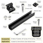 Anbte Solar Panel Bracket Kit, 6 Pcs 7.87 in Aluminium Solar Panel Mounting Rail 30mm/35mm Solar Panel End Clamps, Solar Panel Brackets for Metal Roof, Tin Roof, Flat Roof, Sheet Roof, RV, Silver