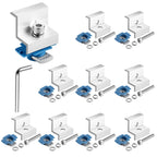 Anbte 10pcs Solar Panel End Clamp for Standard Unistrut, Aluminum 30mm/35mm Solar Panel Brackets with Nuts Bolts, Solar Panel Mounting Kit for Metal Roof, Tin Roof, Flat Roof, Sheet Roof, Black