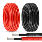 Solar Panel Wire 10 AWG(6mm²) - Solar Extension Cable 100Ft Black & 100Ft Red 10 Gauge Tinned Copper PV Wire for Outdoor Automotive RV Solar Panel Boat Marine (Black+Red)