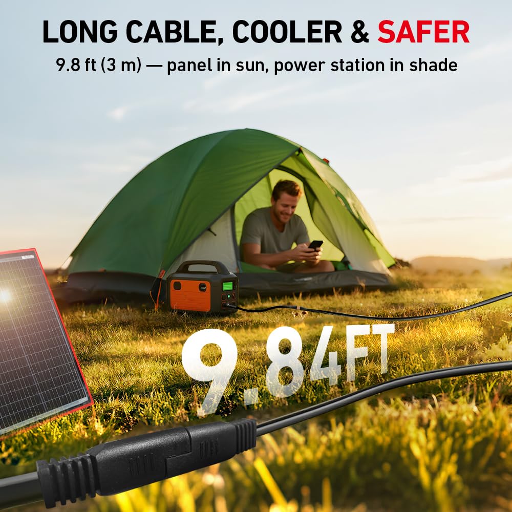 DOKIO 300W Portable Foldable Solar Panel Kit, Compact 19.3x37.4in Design 15.2lb with Standalone Controller and USB, Monocrystalline Charger for 12V Batteries, Power Stations, RV Camping Emergency Use