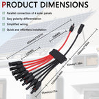 Solar Parallel Connectors for 3 Solar Panels, Tool-Free MC4 Solar Cable Splitter, Y Branch Solar Panel Splitter, 2 to 6 Solar Parallel Adapter IP68 Waterproof (FMMM/MFFF)