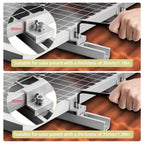Anbte Solar Panel Bracket Kit, 6 Pcs 7.87 in Aluminium Solar Panel Mounting Rail 30mm/35mm Solar Panel End Clamps, Solar Panel Brackets for Metal Roof, Tin Roof, Flat Roof, Sheet Roof, RV, Silver