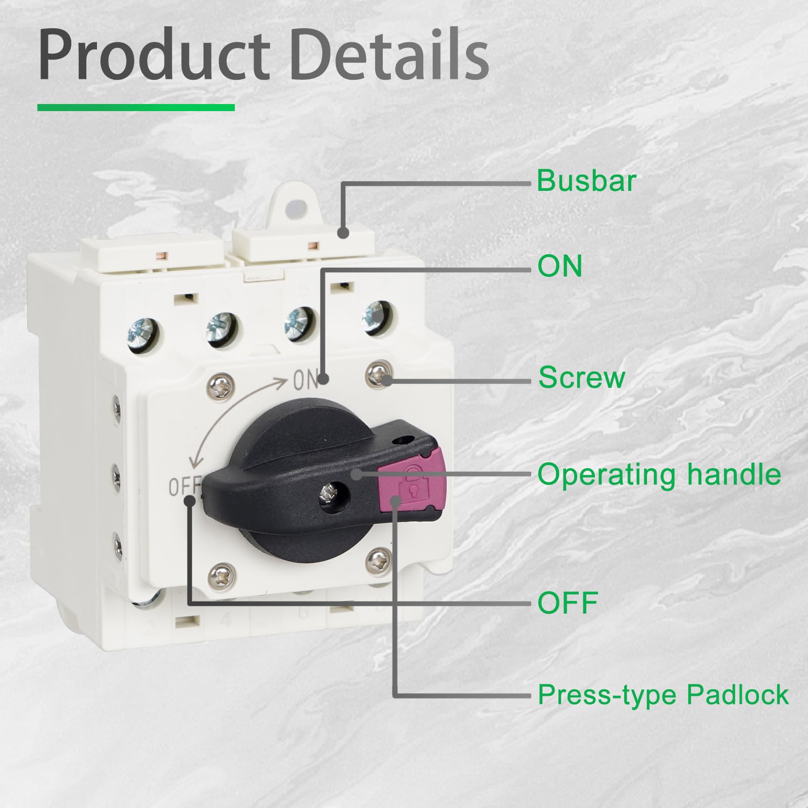 CNLONQ Solar PV Disconnect Switch 32 Amp DC1500V Rapid Shutoff Isolator Switch 1in 1out with Plug & Play Connector and IP66 Waterproof for Rooftop Solar Home Systems, RVs and Boats