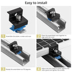 Anbte 10pcs Solar Panel End Clamp for Standard Unistrut, Aluminum 30mm/35mm Solar Panel Brackets with Nuts Bolts, Solar Panel Mounting Kit for Metal Roof, Tin Roof, Flat Roof, Sheet Roof, Black