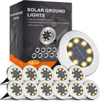 INCX 4.6 inch Solar Lights Outdoor Waterproof,12 Pack Solar Lights for Outside, Solar Garden Lights Landscape Lighting for Patio Pathway Lawn Yard Deck Driveway Walkway, Cold White