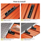 Anbte Solar Panel Bracket Kit, 6 Pcs 7.87 in Aluminium Solar Panel Mounting Rail 30mm/35mm Solar Panel End Clamps, Solar Panel Brackets for Metal Roof, Tin Roof, Flat Roof, Sheet Roof, RV, Silver