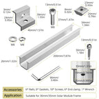 Anbte Solar Panel Bracket Kit, 6 Pcs 7.87 in Aluminium Solar Panel Mounting Rail 30mm/35mm Solar Panel End Clamps, Solar Panel Brackets for Metal Roof, Tin Roof, Flat Roof, Sheet Roof, RV, Silver