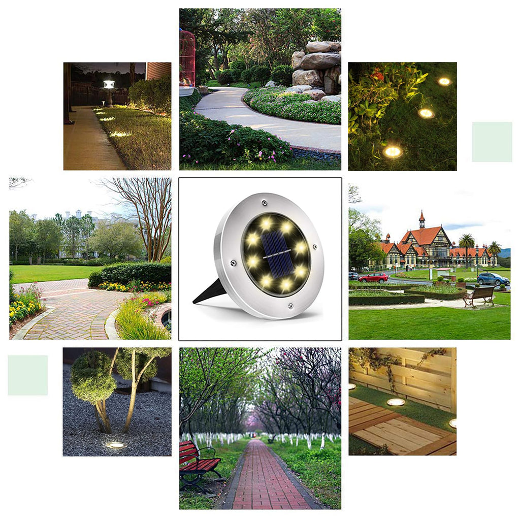 INCX 4.6 inch Solar Lights Outdoor Waterproof,12 Pack Solar Lights for Outside, Solar Garden Lights Landscape Lighting for Patio Pathway Lawn Yard Deck Driveway Walkway, Cold White