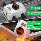 CNLONQ Solar PV Disconnect Switch 32 Amp DC1500V Rapid Shutoff Isolator Switch 1in 1out with Plug & Play Connector and IP66 Waterproof for Rooftop Solar Home Systems, RVs and Boats
