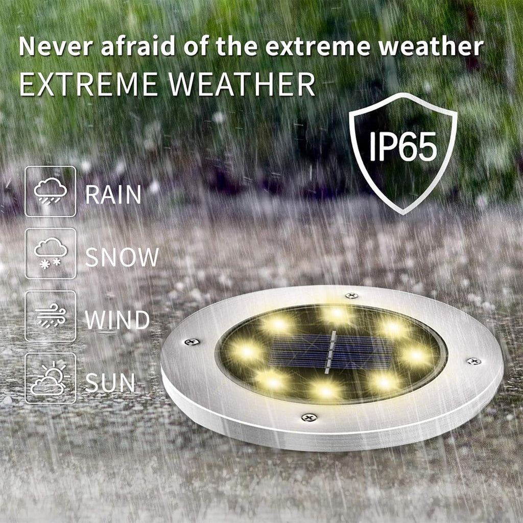 INCX 4.6 inch Solar Lights Outdoor Waterproof,12 Pack Solar Lights for Outside, Solar Garden Lights Landscape Lighting for Patio Pathway Lawn Yard Deck Driveway Walkway, Cold White