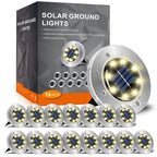 INCX 4.6 inch Solar Lights Outdoor Waterproof,12 Pack Solar Lights for Outside, Solar Garden Lights Landscape Lighting for Patio Pathway Lawn Yard Deck Driveway Walkway, Cold White