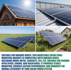 Solar Panel Mounting Rail Kit for 7 x 320W Panels, Includes 12 x 47.2 Aluminum Rails, Adjustable Clamps, L-Brackets & Wire Clips, Heavy Duty Racking for Metal, Tile, Shingle Roof