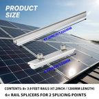 Solar Panel Mounting Rail Kit for 7 x 320W Panels, Includes 12 x 47.2 Aluminum Rails, Adjustable Clamps, L-Brackets & Wire Clips, Heavy Duty Racking for Metal, Tile, Shingle Roof