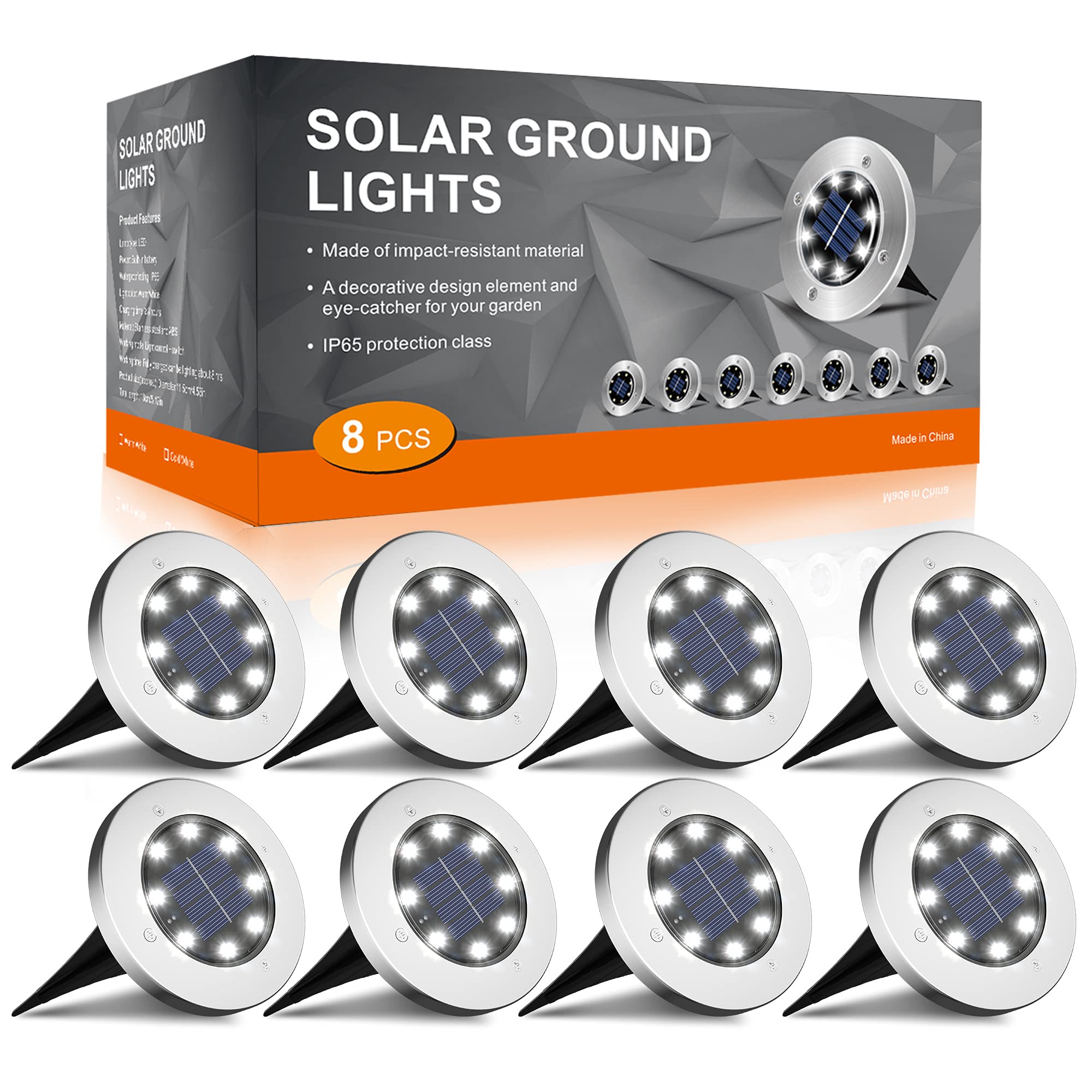 INCX 4.6 inch Solar Lights Outdoor Waterproof,12 Pack Solar Lights for Outside, Solar Garden Lights Landscape Lighting for Patio Pathway Lawn Yard Deck Driveway Walkway, Cold White