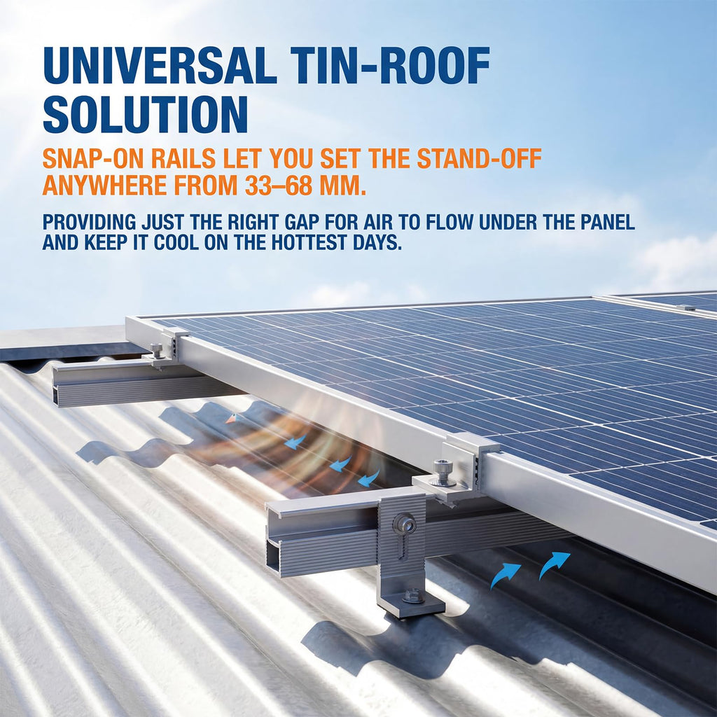 Solar Panel Mounting Rail Kit for 7 x 320W Panels, Includes 12 x 47.2 Aluminum Rails, Adjustable Clamps, L-Brackets & Wire Clips, Heavy Duty Racking for Metal, Tile, Shingle Roof