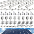 Solar Panel Mounting Rail Kit for 7 x 320W Panels, Includes 12 x 47.2 Aluminum Rails, Adjustable Clamps, L-Brackets & Wire Clips, Heavy Duty Racking for Metal, Tile, Shingle Roof