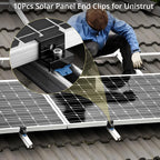 Anbte 10pcs Solar Panel End Clamp for Standard Unistrut, Aluminum 30mm/35mm Solar Panel Brackets with Nuts Bolts, Solar Panel Mounting Kit for Metal Roof, Tin Roof, Flat Roof, Sheet Roof, Black