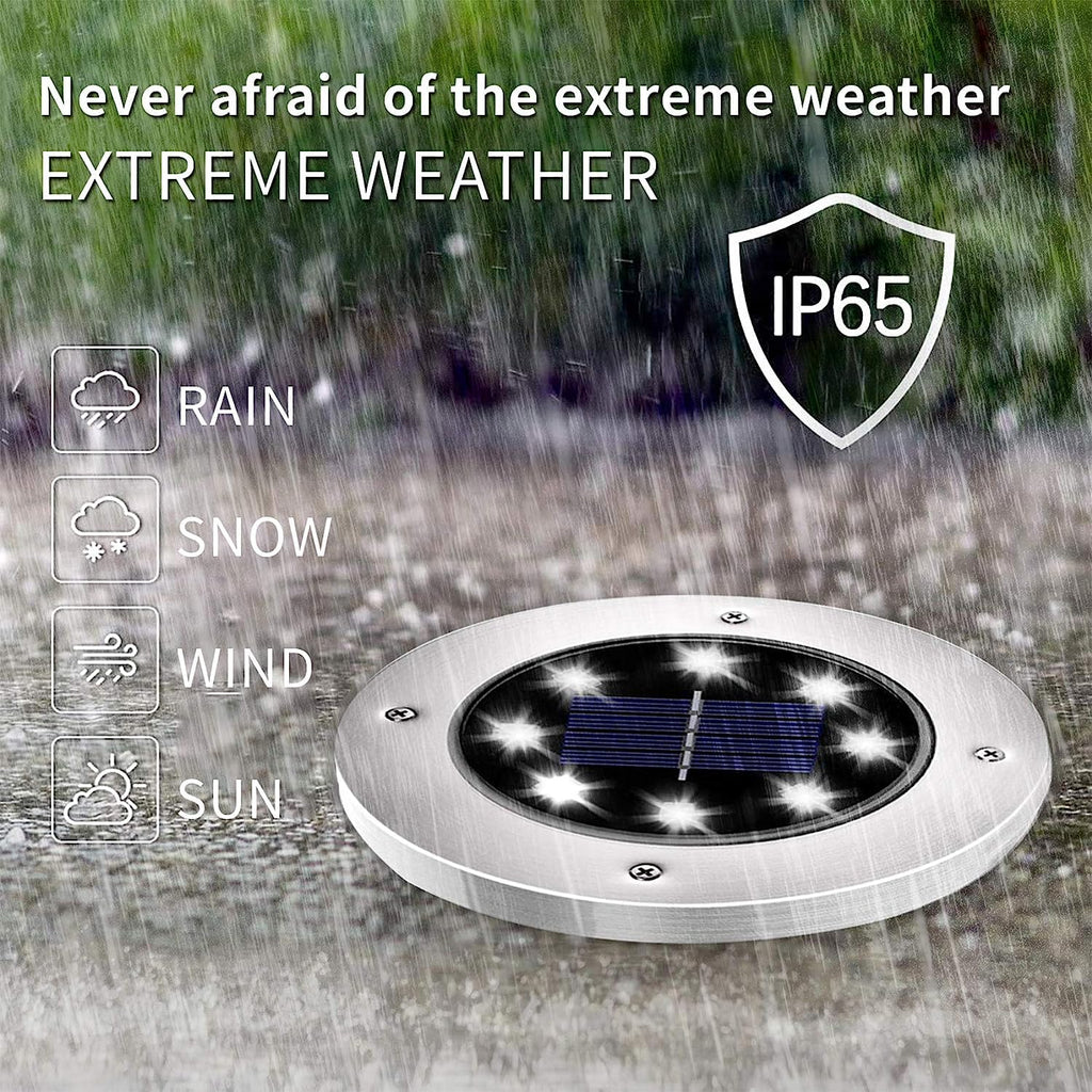 INCX 4.6 inch Solar Lights Outdoor Waterproof,12 Pack Solar Lights for Outside, Solar Garden Lights Landscape Lighting for Patio Pathway Lawn Yard Deck Driveway Walkway, Cold White